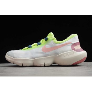 2020 Wmns Nike Free RN 5.0 White Volt-Pink-Blue CJ0270-101 Shoes